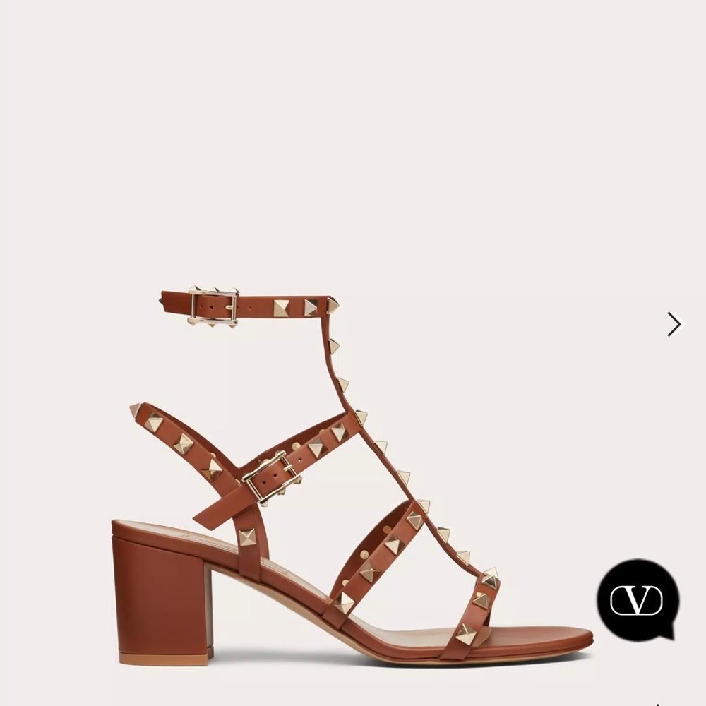 Valentino Brown Gladiator Sandals with Studs